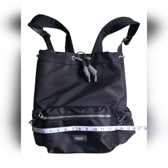 New Versace Black Nylon Backpack - Picture 4 of 5